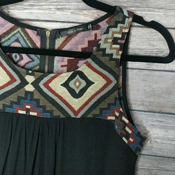 Doe & Rae Leonna Embroidered Dress Black Small - Picture 5 of 10